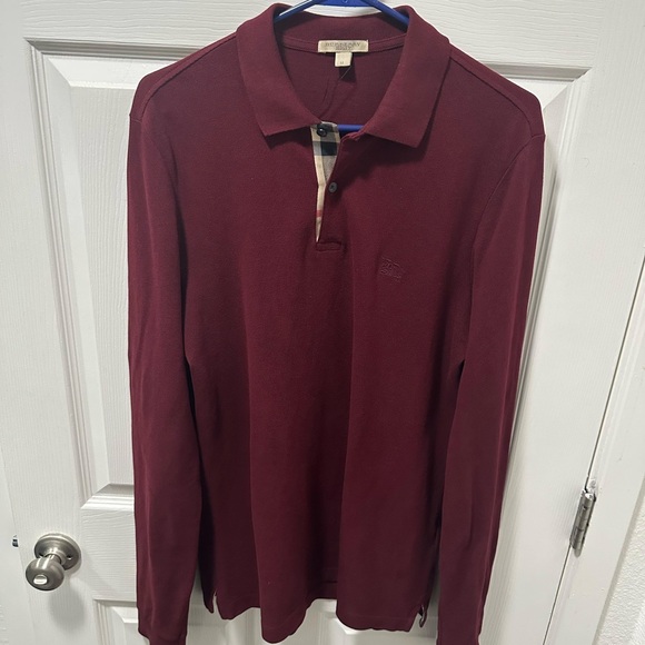 Burberry Red Polo Shirt Classic Design Soft Fabric - Picture 2 of 5